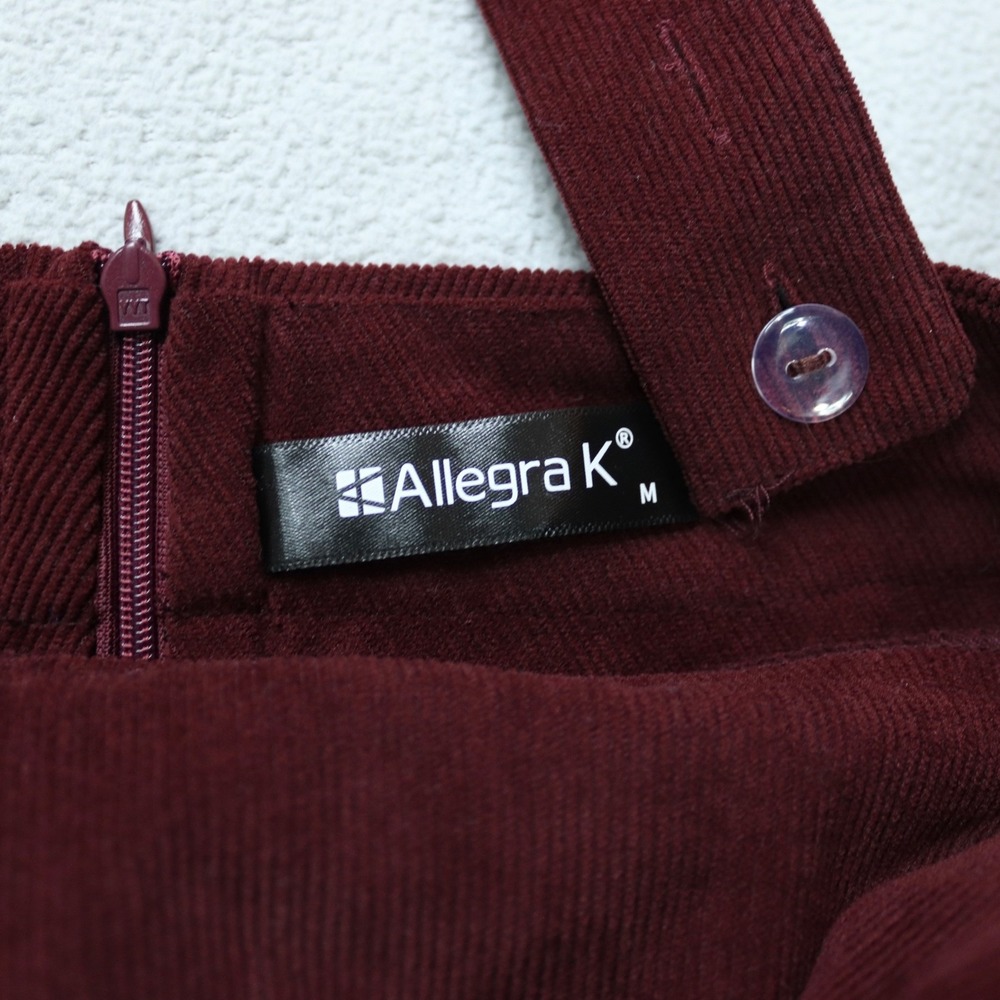 Allegra K Women's Corduroy Button A-Line Bib Overall Skirt Dress Size Medium - Picture 5 of 10